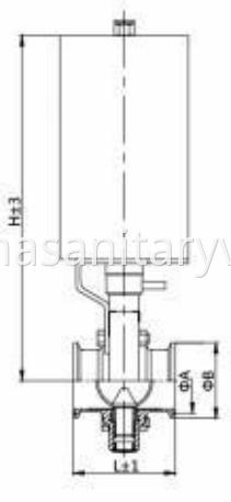 hygienic clamped pneumatic butterfly valve DIN SS304 1